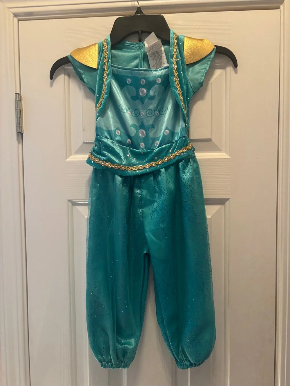 NWOT Nickelodeon Shimmer and Shine Teal and Gold Princess Jumpsuit Costume